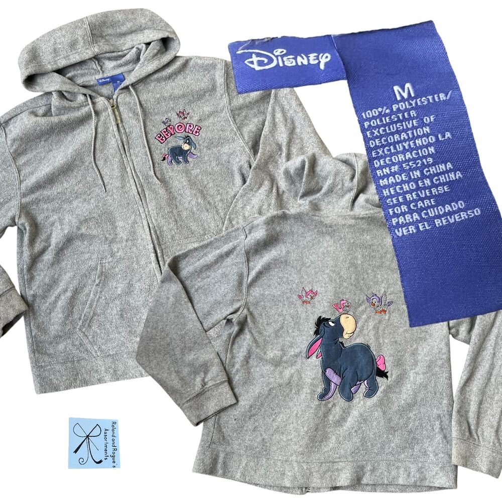 Disney Winnie the Pooh Eeyore Zip-up Hoodie Sz M